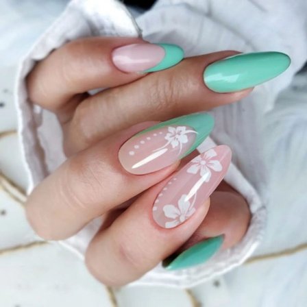 24 stk trykk på negler falske neglespisser 8 8