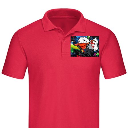 Piqué for Voksen | Elegant Piquégenser Kalle Anka Graffiti Disney Design Roligt Barn Motiv Rød Liten