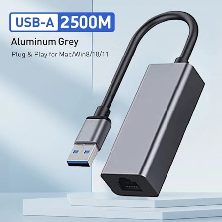 2500 Mbps USB C til Ethernet-adapter USB Lan RJ45 Netværkskort til Laptop Xiaomi Mi Box S Nintendo Switch PC Aluminium Gigabit_qcx