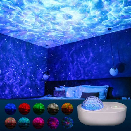 Cross-border Spaceship Projection Light Starry Sky Light Projector Creative Music Bluetooth Led Night Light Children's Bedroom