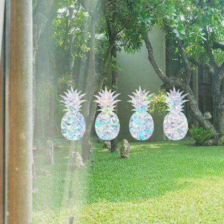 Anti-kollisions vindue klistermærker fuglesilhuetter glasdørsbeskyttelse og red fugle, transparent (4 silhuetter)