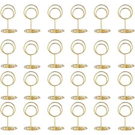 Premium Mini Bordnummerholdere Placeringskortholdere, Bordsskiltstativ, Fotobilledholdere til Borddekorationer, Bryllup, Fest, Fødselsdag 24 stk