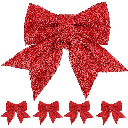 5 stk. Juletræs Dekorative Sløjfer Krans DIY Sløjfer Julefrokost Dekorationer