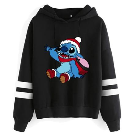 Estetisk Rolig Y2k jultröja Lilo Stitch Tecknad huvtröjor Dam Söt Stitch Anime Manga Hoody Kläder för kvinnor 59026 XXL