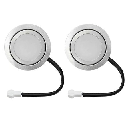 12V DC 2W Spiskåpslampor med EL-sockel, 2-pack Hål för garderob Spis LED-lampa Infälld Ljusstark Vit