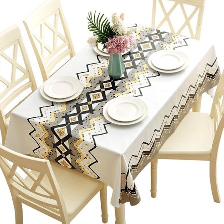 Rektangulär duk mot fläckar Plast rektangulär oljeduk bordsduk stor storlek bordsduk bordslinne för picknick, utomhus, trädgård (140 x 180 cm )