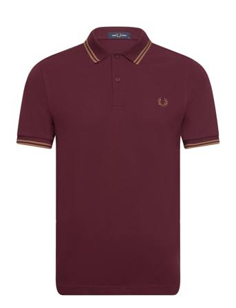 Twin Tipped Fp Shirt Polos Short-sleeved Burgunder Fred Perry*Betinget Tilbud