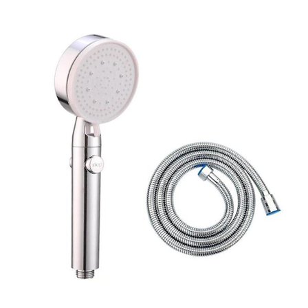 Multifunctional High Pressure Shower Head 5 Modes, Handheld with On/Off Button Silver