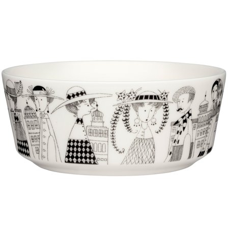 Arabia Emilia skål 15 cm' - 'Hvit & sort