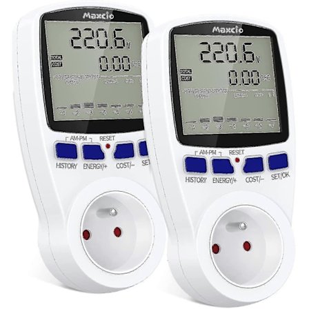 2-Tariffs Elmätare Uttag Energimätare Med LCD-Display Överbelastningsskydd Strömförbrukningsmätare Wattmätare 3680w Max