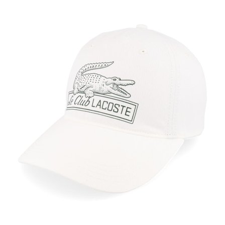 Lacoste - Weiss unconstructed Cap - Le Club Lacoste White A-Frame Dad Cap / Unconstructed @ Hatstore