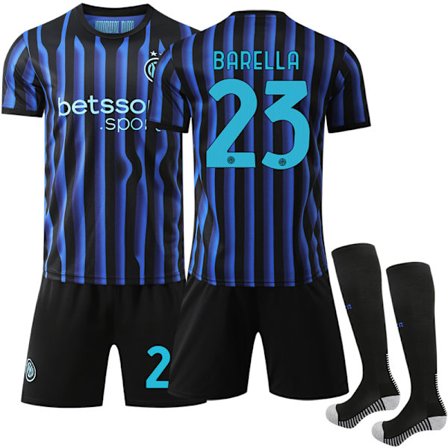 Glad-2025-2026 Internazionale Milano Hjemme fodboldtrøje til børn nr. 23 Barella