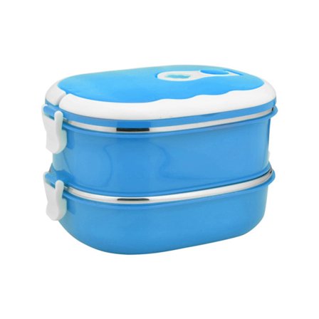 Isolert Bento Matboks i Rustfritt Stål (Blå 2 Lag)