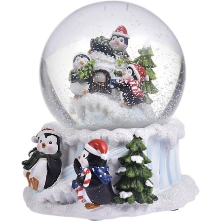 Musikalsk Snøball med 3D Krystallkule og Fargede Lys - Dekorativ Gave