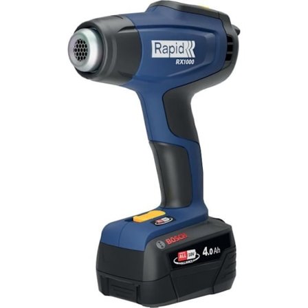 18V batteridriven varmluftspistol - RAPID - RX1000 - Fodral + 4,0Ah batteri + laddare