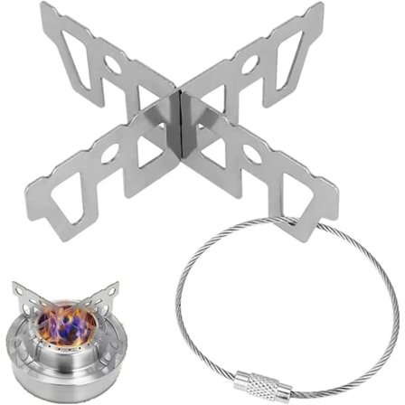 Rustfrit Stål Korsstøtte til Gryde Pande Kande Køkkenredskaber Tilbehør til Campingkomfur Vandrekomfur Gaskomfur Alkoholkomfur