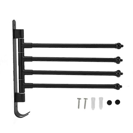 Laadukas uusi ruostumattomasta teräksestä valmistettu pyörivä pyyhekoukku, musta, kääntyvä, liikuteltava