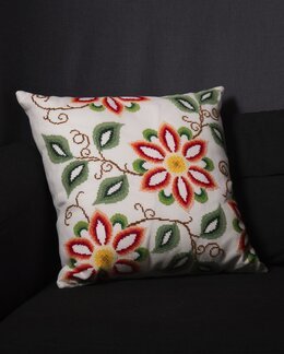 Broderikit Kudde Färgglada Blommor - Svarta Fåret