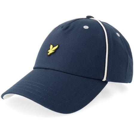 Lyle & Scott - Blå Keps - Piped Cap Dark Navy A-Frame Dad Cap @ Hatstore