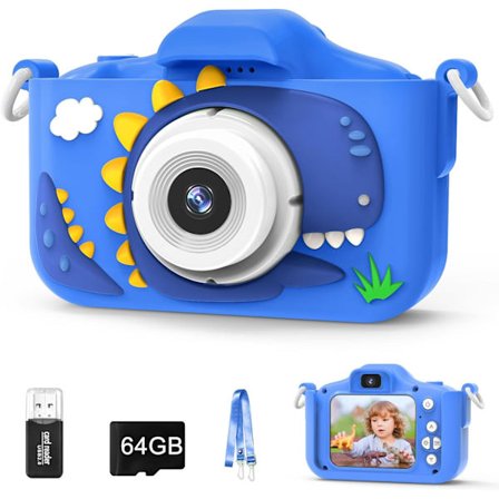 Kids Camera, Kamera för barn med 64 GB-kort, 48 MP, 1080P HD, Barnkamera för små barn Flickor Pojkar Barn