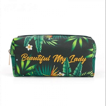 Liten kosmetikkveske for lommebok, liten kosmetikkveske bærbar reisekosmetikkveske vanntett PU-lær kosmetikkveske med håndtak søt multifunksjonell 