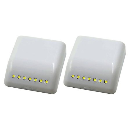 2 stk Kreative LED-sensor skaplys skuffelys hengslet lampe med fast klistremerke (7 LED uten batteri)