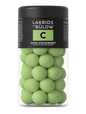 Lakrids by Bülow Liquorice coated with white chocolate, sour strawberry and sugar 0.27kg