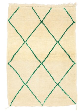 Hand Knotted Berber Moroccan - Mid Atlas 93X130 Wool Rug Orange/Beige Small