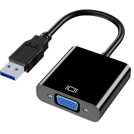 USB till VGA-omvandlare, HD-videoadapter svart