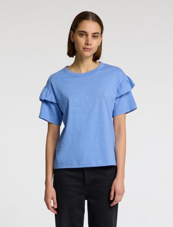 Selected Slfrylie Ss Florence Tee M Noos - Blue - M