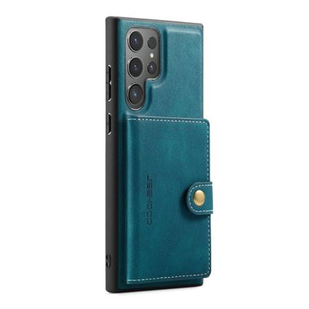 Läderplånbok med magnetiskt hållare för Galaxy S24 Ultra Green
