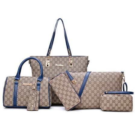 Kvinder Dame Håndtaske Mode Retro Mor og Barn Taske Stor kapacitet Skulder Crossbody Håndtaske Blue