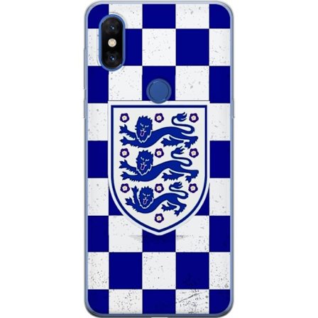 Yhteensopiva Puhelinkuori Xiaomi Xiaomi Mi Mix 3 Graafinen shakkiruudukkokuviointi sinisellä ja valkoisella, klassisella heraldisella vaakunalla, ret