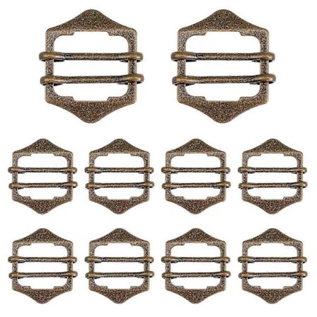 10-pak metal taljebåndsknapper til jakkesæt, veste og bælter.