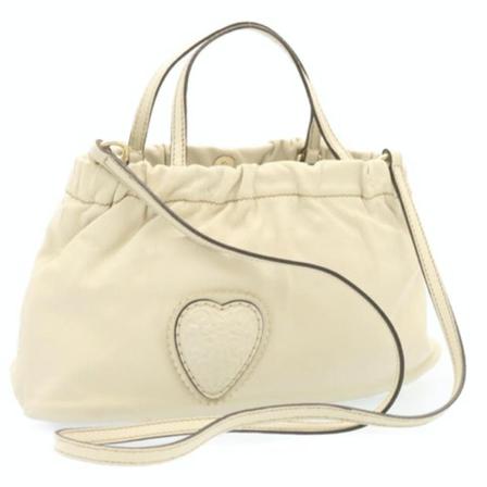 Gucci Vintage, Pre-owned Leather Shoulder Bag Wit, Dames, Maat:ONE Size