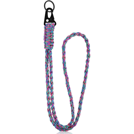 Paracord-ranneke, tukeva avaimenperän ranneke, punottu pilli, ranneke kaulaan, avaimille, henkilökortille, korttikotelolle, puhelimelle