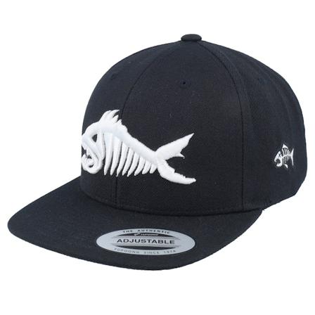 Kiddo Cap - Kids Skull Fish 3d Black/Black Snapback Snapback Black Cap - @ Hatstore