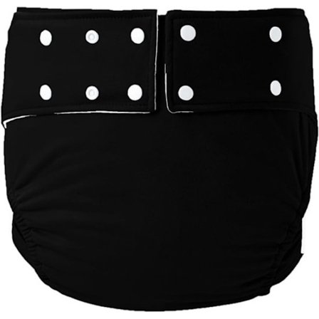 Voksenbleer - Inkontinensbleer - Genanvendelige - Enkelt Størrelse - Sort - Taljeomkreds 72-100 cm / Vægt 50-70 kg