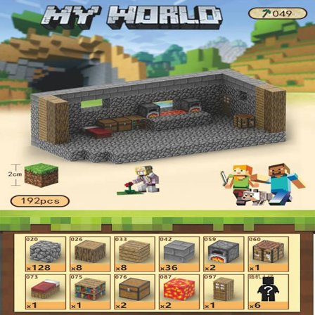 Minecraft byggeklosser, inkludert 192 stk sekskantede magnetiske leker med 6 figurer, Smedja