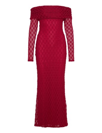 Adoni Off Shoulder Maxi Dress Red Bardot