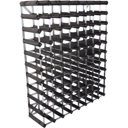 Traditional wine rack Black Ash -viinipulloteline, 90 pulloa