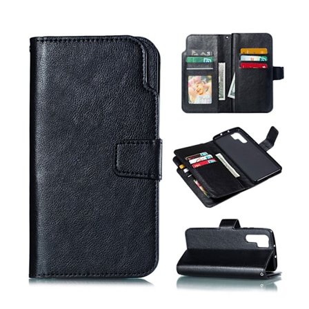 Crazy Horse Huawei P30 Pro nahkainen suojakotelo - Musta