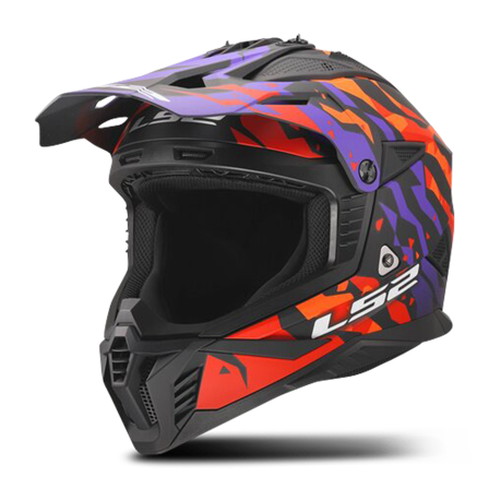 MX-Kypärä LS2 MX708 Fast II Grotesk Violetti/Oranssi Matta XXL