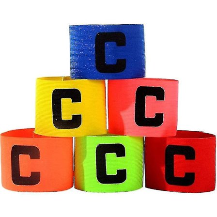 6 kpl joustavaa jalkapallokapteenin nauhaa, säädettävä jalkapallo- ja koripallopelaajan nauhat aikuisille ja nuorille