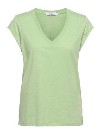 Cc Heart Basic V-Neck T-Shirt T-shirts & Tops Short-sleeved Grønn Coster Copenhagen*Betinget Tilbud