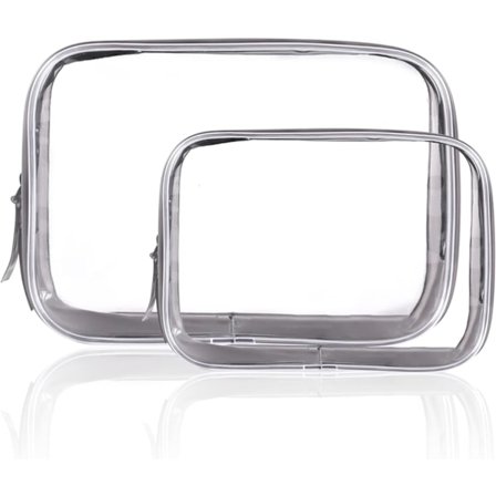 Transparent Vanntett PVC Reiseveske, Transparent Kosmetisk Toalettveske for Menn Kvinner Jenter Damer Baderom Ferietur