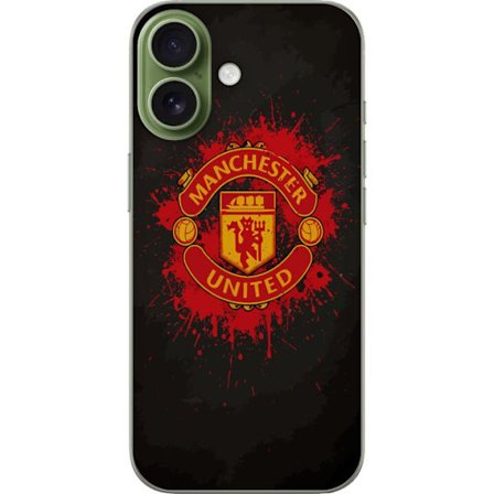 Kompatibelt Mobildeksel til Apple Apple iPhone 17 Manchester United logo i rød og gul farge med røff sportslig bakgrunn