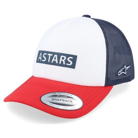 Alpinestars - Vit trucker Keps - Clarified Foam Hat White/Navy/Red Trucker @ Hatstore