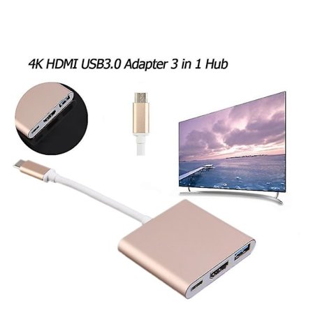 Type C USB 3.1 till USB-C 4K HDMI-adapter 3-i-1-hub