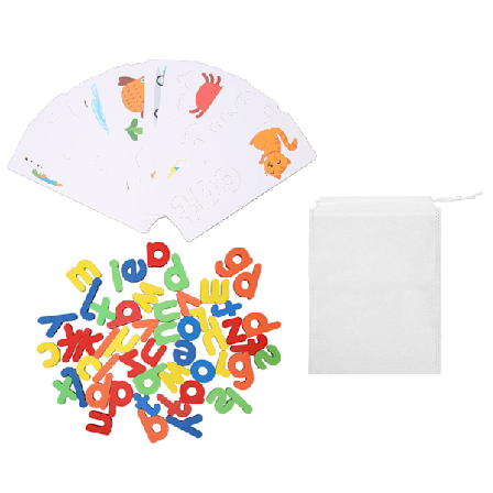 Tre Alfabet Puslespill 26 Bokstaver Staving Fargeoppfatning Alfabet Matching Spill for Småbarn Over 3 År